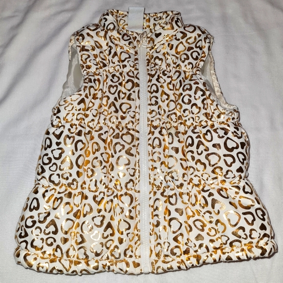 Gold and white zip vest Sz 4T - Picture 2 of 4